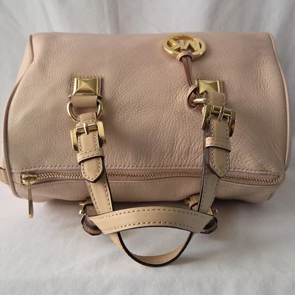 Michael Kors Pebble Leather Blush Grayson Satchel Handbag - Picture 5 of 16